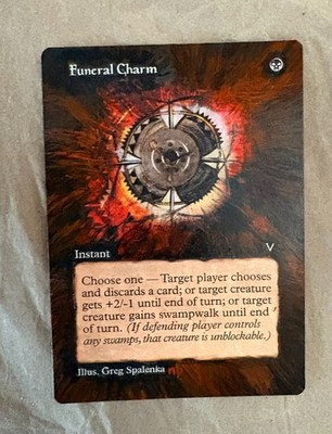 Funeral Charm (Visions) ALTERED extended art hand painted many available!