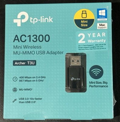 TP-Link Archer T3U AC1300 Wireless Dual Band MU-MIMO Mini USB 3.0 Wi-Fi Adapter