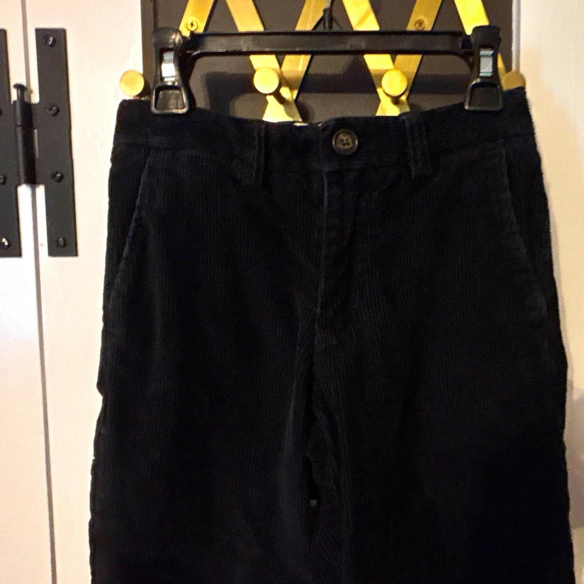 Pantalones de vestir GapKids unisex para niños azul pana talla 6 botones/cremallera 2 bolsillos