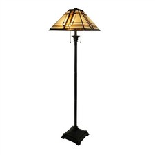 Egyptian-Inspired Stained Glass Floor Lamp