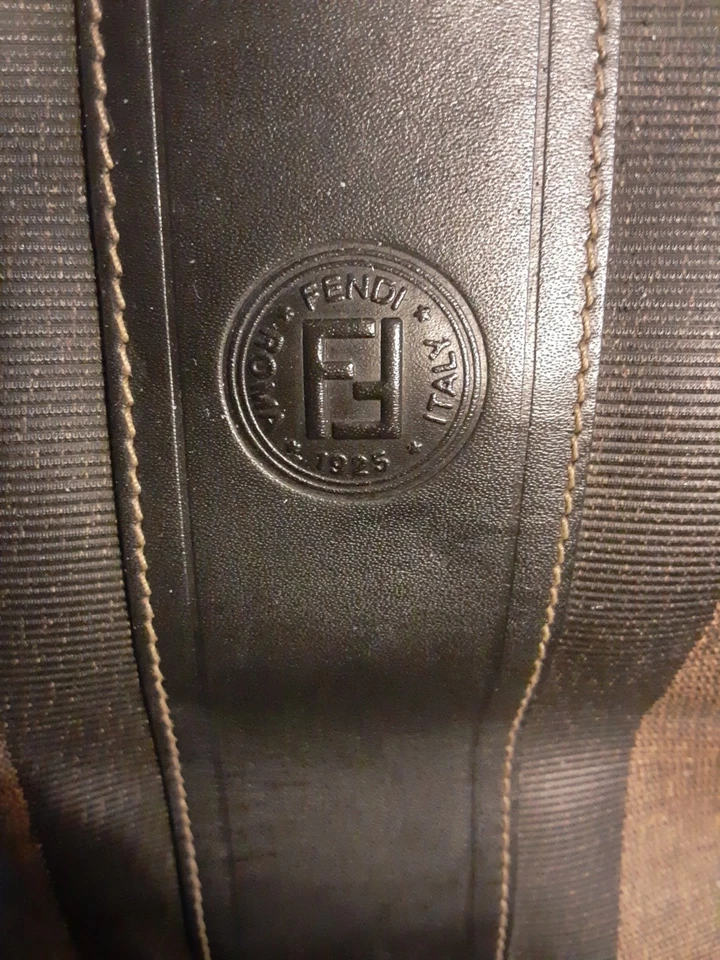 Vtg Fendi Coated Canvas Stripe Bucket Bag/Flaw - Image 2 of 4