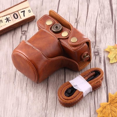 UMDHAIYI Custodia protettiva in pelle PU con tracolla per fotocamera SQ6 ( Marrone