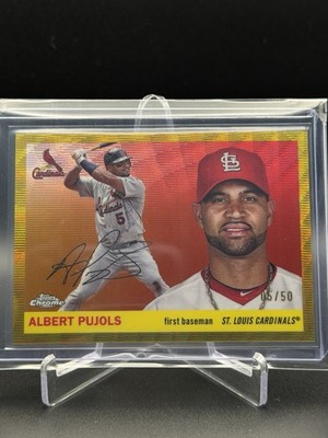 2025 TOPPS CHROME PLATINUM ANNIVERSARY 461 ALBERT PUJOLS GOLD WAVE 5/50