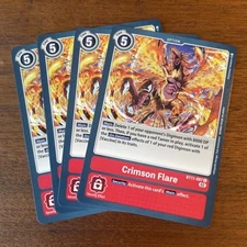 Crimson Flare BT11-097 C Dimensional Phase Digimon Near Mint Playset Of 4