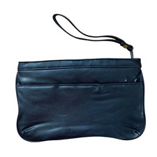 Vintage 80 s Black Leather Clutch Purse
