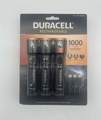 Duracell 1000 Lumen Rechargeable Flashlight - Pack Of Three