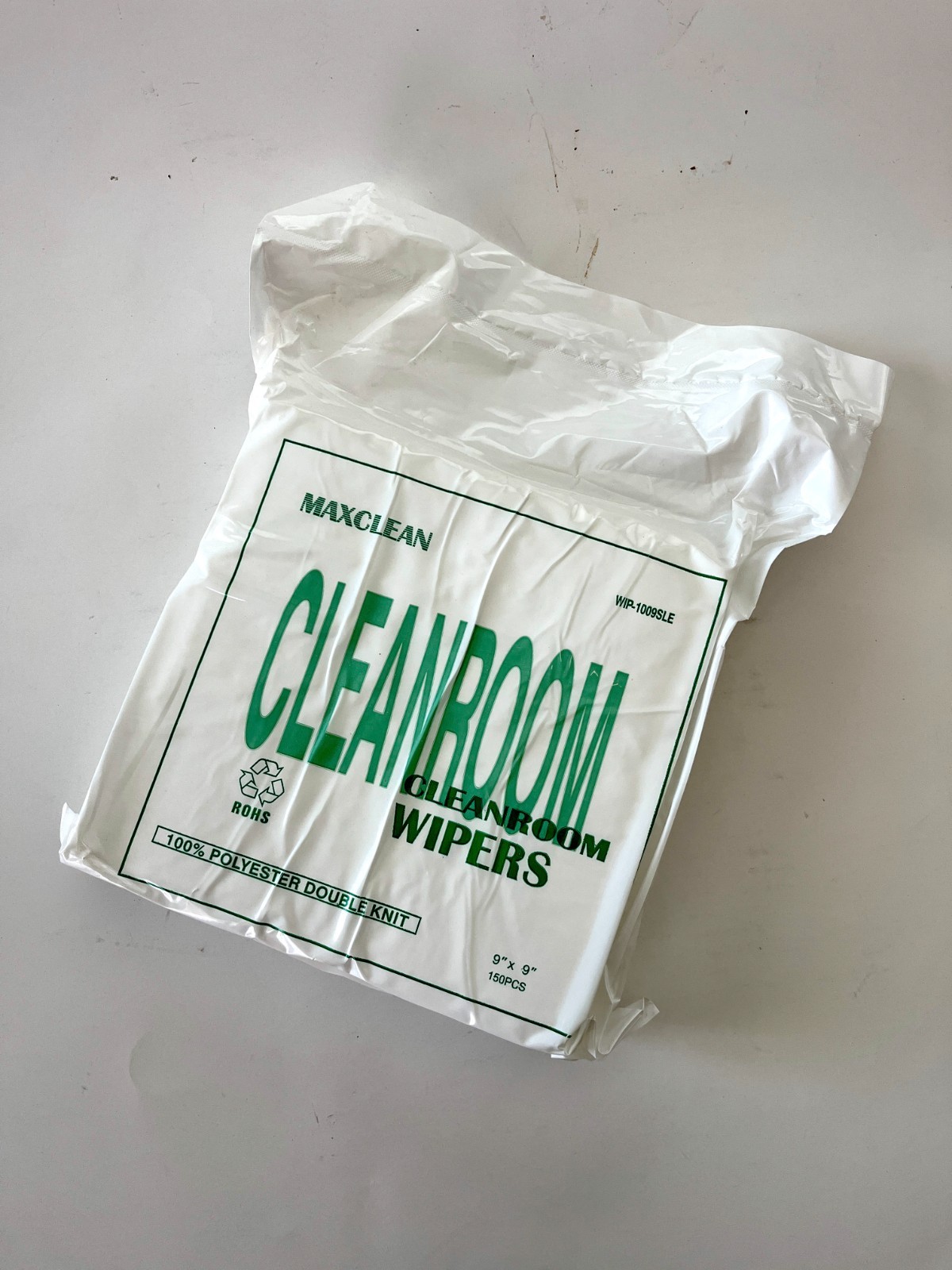 9"X9" 100% Polyester 1009SLE Cleanroom Microfiber Wiper Dust Free 150 pcs/Bag