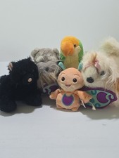 Lot 5 Webkinz No Codes Scottie, Black Cat, Parrot Bird, Butterfly Bug, Fuzzy Dog