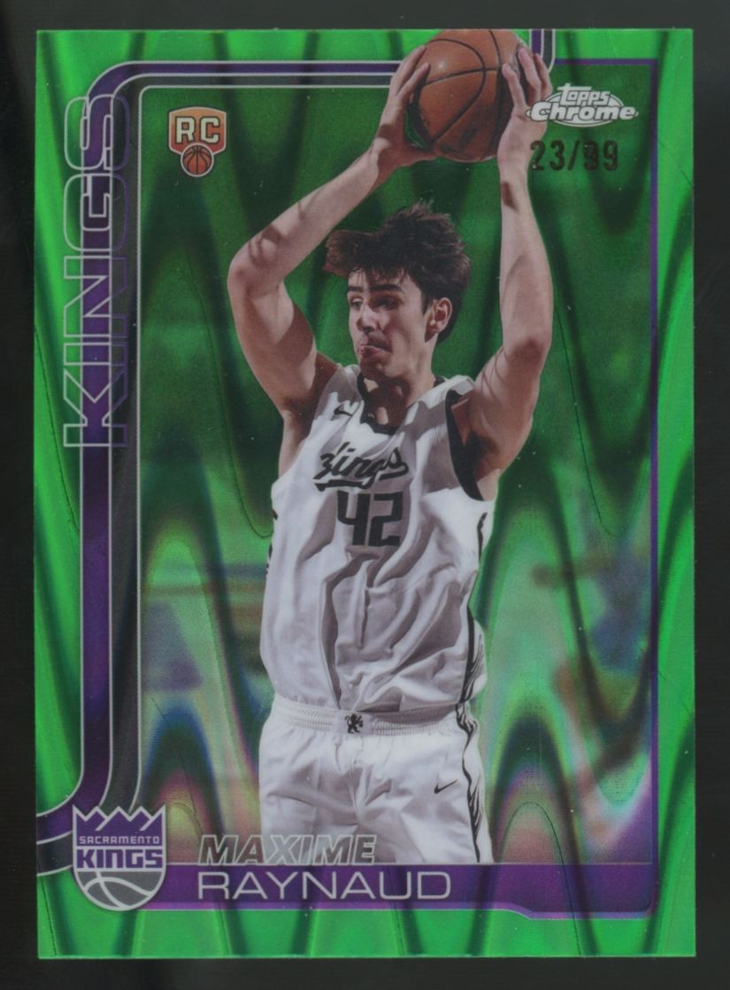 2025-26 Topps Chrome Maxime Raynaud RC Green Raywave /99 #293