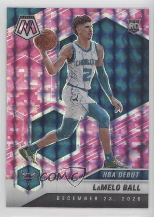 2020-21 Panini Mosaic NBA Debut Pink Camo Prizm Lamelo Ball #262 Rookie RC 11rg