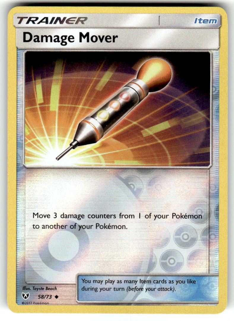 Damage Mover 58/73 Uncommon Shining Legends Pokemon Reverse Holo NM