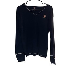 VTG-90  s-RARE-Nike-L-V-neck, embroidered, long sleeve, ribbed, pullover, sweater