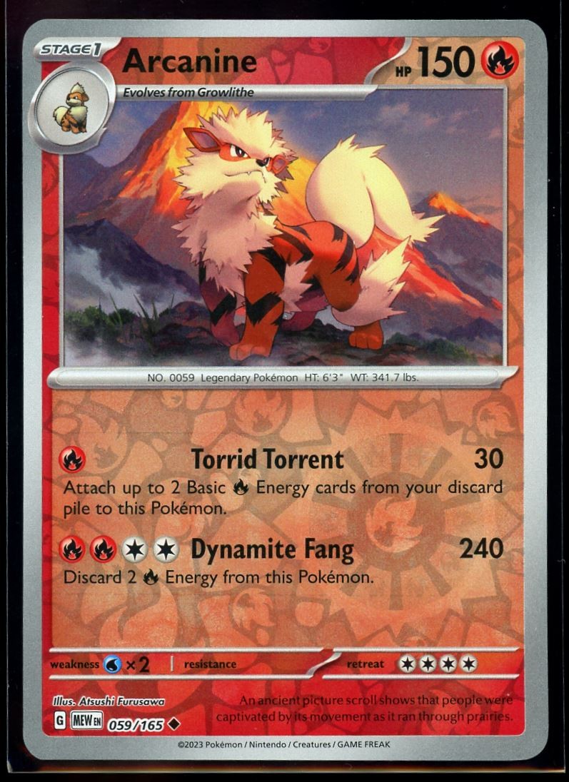 2023 Scarlet & Violet Series - Scarlet & Violet - 151 Arcanine #59 Reverse Holo