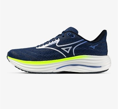 Mizuno Schuhe Unisex Wave Rider 29, Running - 52 (Estate Blue/Weiß/Lightning Ye)