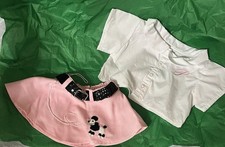 Build A Bear 2 Piece Pink Poodle Skirt W White Button Down Shirt