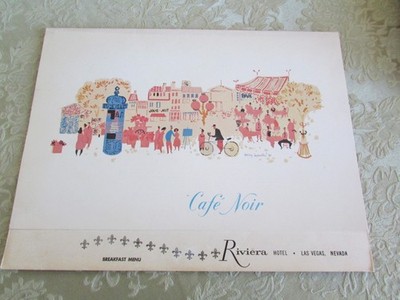 1960s Cafe Noir Riviera Hotel Las Vegas NV Restaurant Menu Breakfast