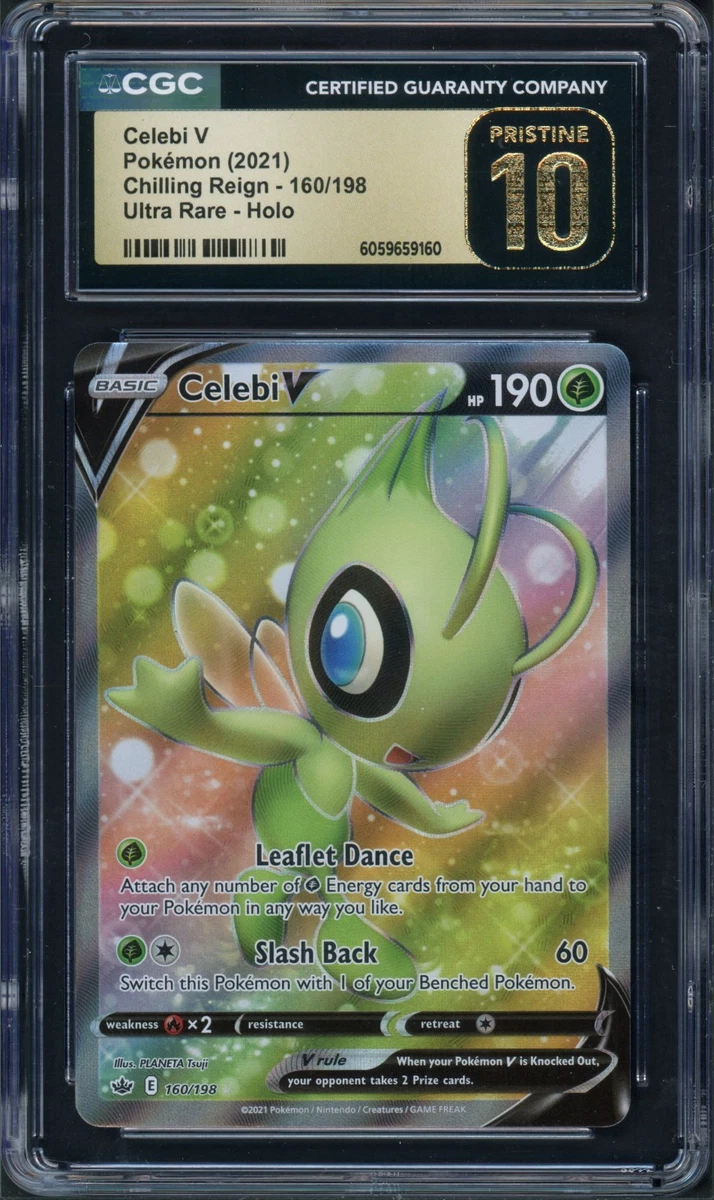 Pokemon CGC 10 Pristine Chilling Reign Full Art Celebi V 160/198