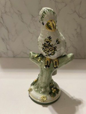 Vintage Italian Ceramic Cockatoo Figurine Numbered Made in Italy Bird