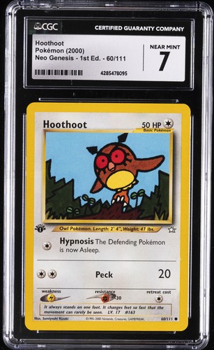 Hoothoot (1st Edition) graded CGC 7 for sale on eBay