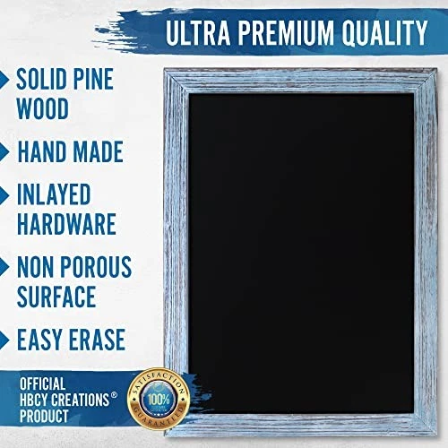 HBCY Creations Rustic Blue Magnetic Wall Chalkboard, 18" x 24" Framed Decorative - Image 4 of 4