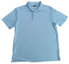 PGA TOUR XL Men's Blue Striped Polo Shirt Golf Pro Series Athletic Short Sleeve