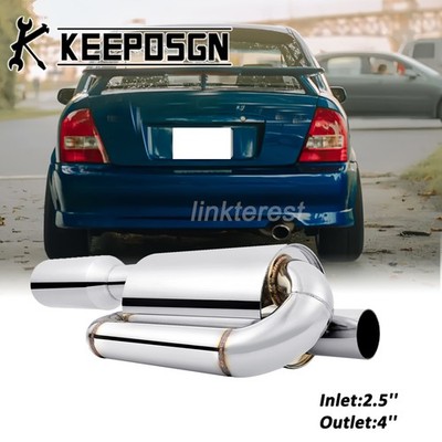 Für Mazda Protege 2,5'' 4'' Twin Loop Endschalldämpfer Sport Auspuff Endrohre