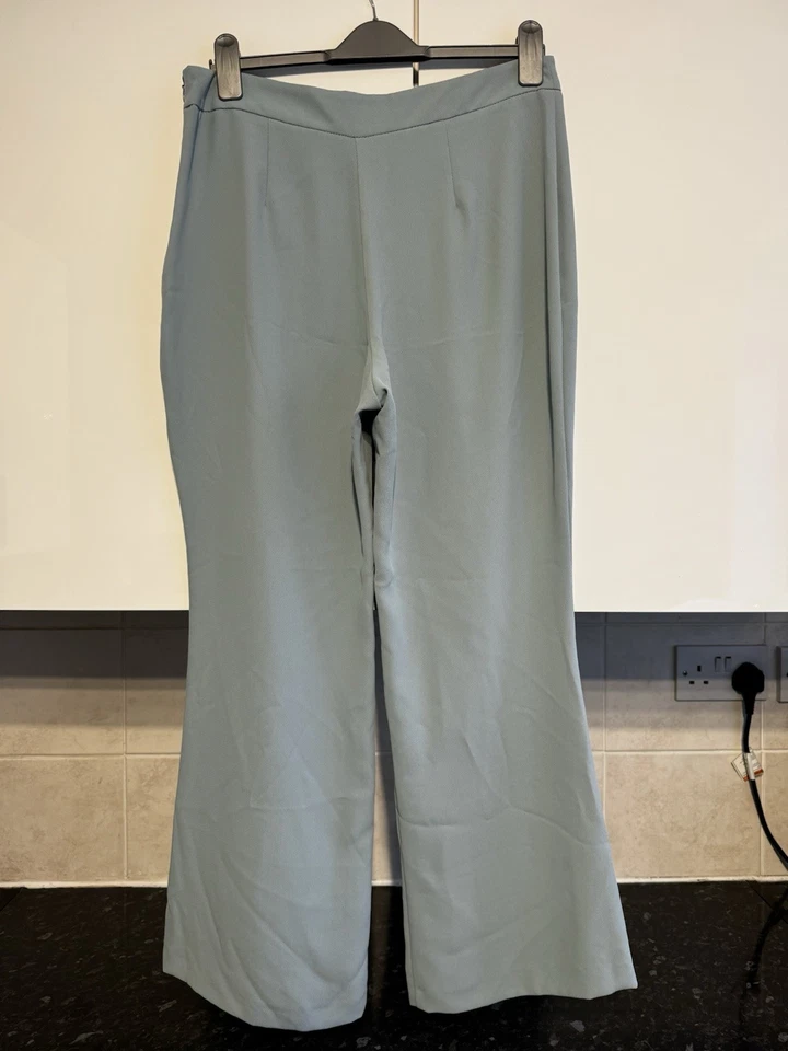 River Island Women's Blue Polyester Wide Leg Trousers 14 UK Petite - Image 2 of 4