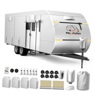 600D Oxford Fabric RV Cover 20-22ft Travel Trailer Cover, 6 Layers Breathable