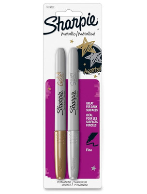 Sharpie Metallic Markers Fine Pt 2 Color/PK Gold/Silver 1829202 NEW - FREE SHIP