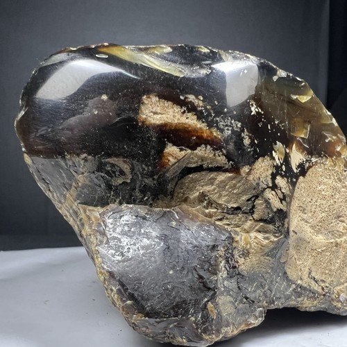 RARE 416 GR NATURAL AMBER PARTLY POLISHED,REDDISH YELLOWISH BROWN - Picture 11 of 23
