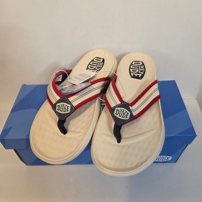 HEY DUDE Men's Americana Flip Flop Sandals Thong Sandals Size 11