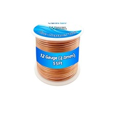 99.9 Solid Bare Copper Wire 12 Gauge, 2.05MM , Dead Soft, 1 Pound ... Fast Ship