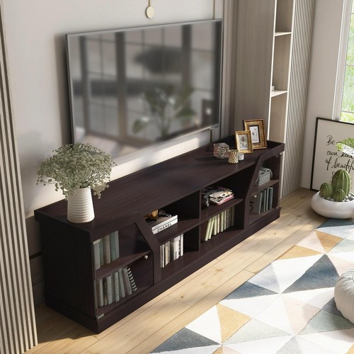 Contemporary 70in Entertainment Canter Media Storage Console with Storage - Picture 3 of 8