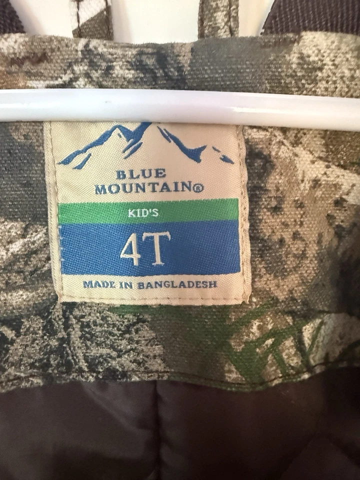 Pantalones de caza/nieve camuflados de montaña azules para niños talla 4T Foto 3 de 3