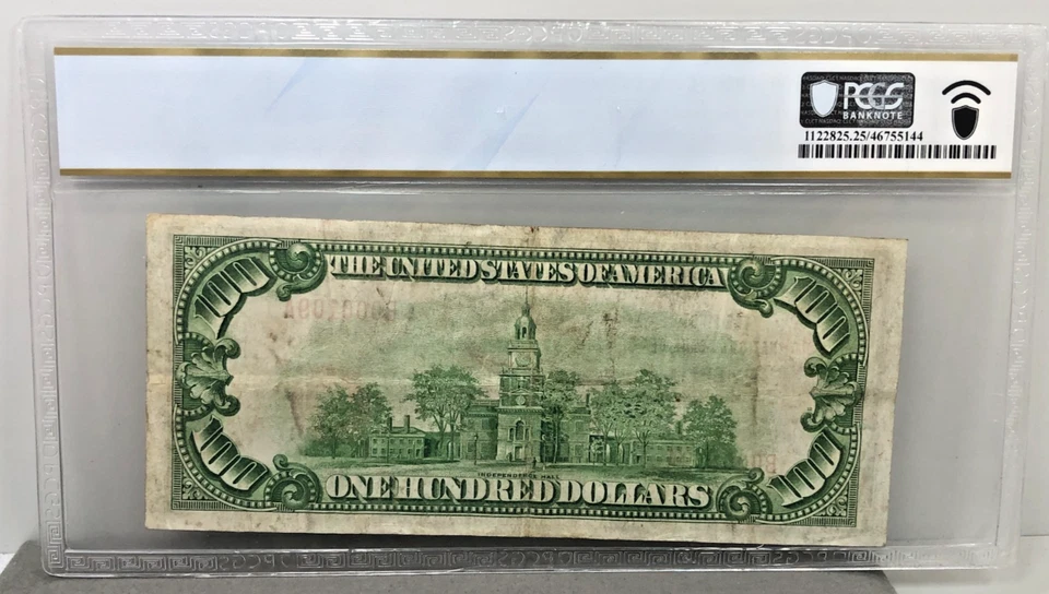 1929 $100 Type 1 PUEBLO Colorado National Currency PCGS VF 25 ~ FR# 1804-1 - Image 3 of 4