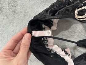 Y2K Victoria&rsquo;s Secret Sexy Little Things Black Pink Corset Bustier & skirt 34