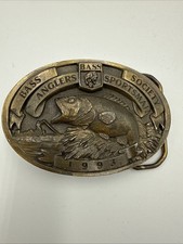 Vintage 1993 Bass Anglers Sportsman Society Brass Finished Belt Buckle Parts
