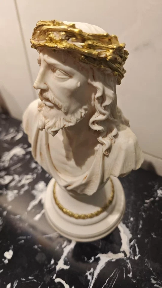 Estatua Busto Jesús Resina 9.5" - Decoración Cristiana del Hogar, Escultura Arte Espiritual Foto 3 de 4