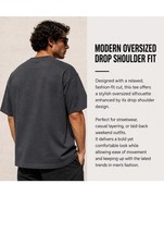 3-Pack Men's Loose Fit Oversized Heavyweight Cotton T-Shirt Short Sleeve-Gao