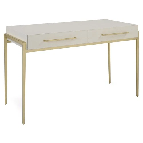Uttermost 22900 48" MDF and Metal 2 Drawer Writing Desk - Gold - Picture 4 of 6