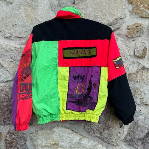 Vintage early 90s boys Jstone Uphill Surf Gear windbreaker jacket size M 10-12 - Picture 2 of 4