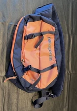 Patagonia Atom Sling Bag 8L Blue/Navy/Orange for Outdoor Hiking Camping Backpack