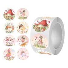 1 Roll Mushroom Flower Design Sticker with Waterproof PVC Materials For Office