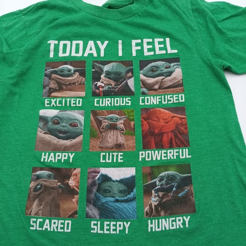 Star Wars Shirt Boys Medium Green Yoda Today I Feel Graphic Tee - Picture 6 of 6