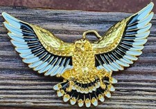 NEW AMERICAN USA GOLD EAGLE COWBOY WESTERN RODEO ANIMAL OPEN WING BELT BUCKLE
