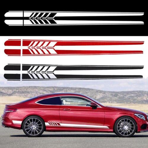 2PCS Car Side Body Vinyl Decal Sticker Racing Long Stripe Decals Graphics - Picture 3 of 14