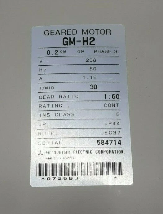Mitsubishi GM H2 Geared Motor