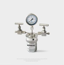 Hydrothermal Synthesis Autoclave Reactor Vessel + Inlet Outlet Gauge 25ml 6Mpa