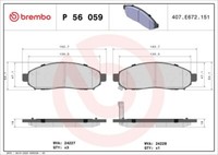 Brembo P 56 059 Bremsbelagsatz, Scheibenbremse Passend FüR Nissan