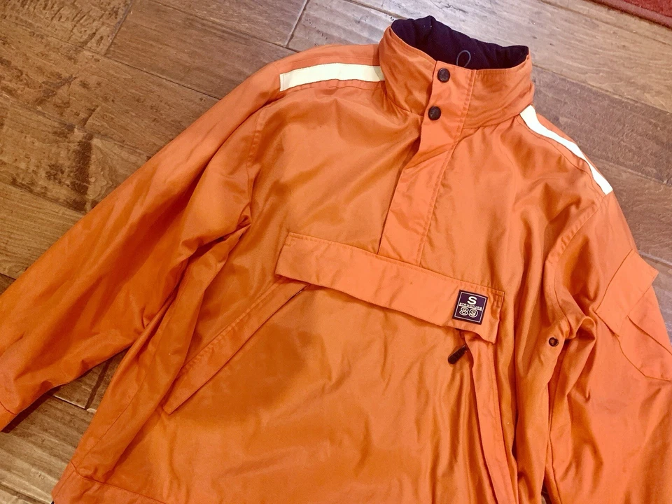 Структура Sport мужской пуловер куртка 1/4 молнии/snap оранжевый капюшон стороны молнии с подкладкой XL - Изображение 2 из 4